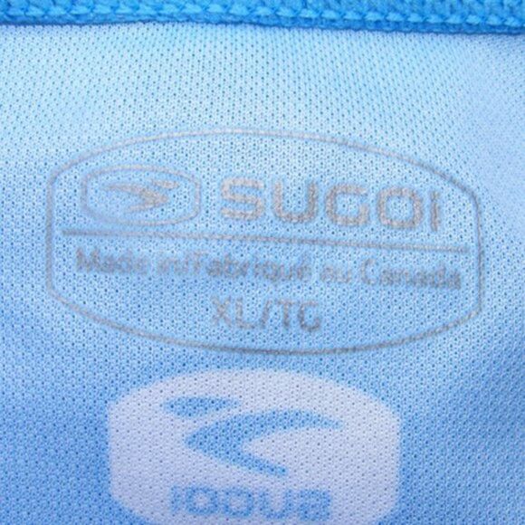 new!! SUGOI Tech Shirt, XL, Exersize, Raglan Short sleeves, Blue/White/Yellow - Picture 5 of 8